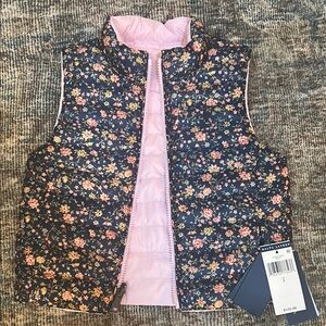 Ralph Lauren Floral Puffer Vest REVERSIBLE pink